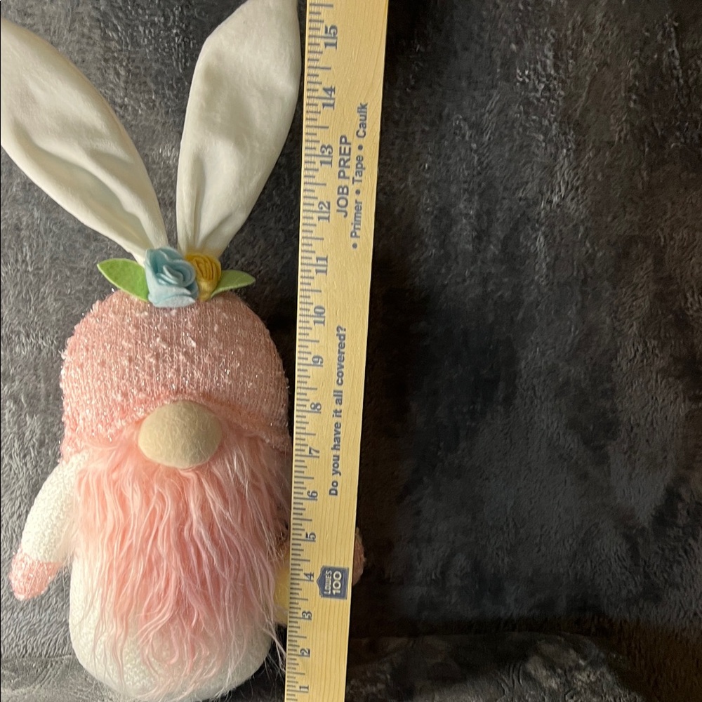 Plush Bunny Gonk with Pink Hat and Pastel Accents - Picture 3 of 4